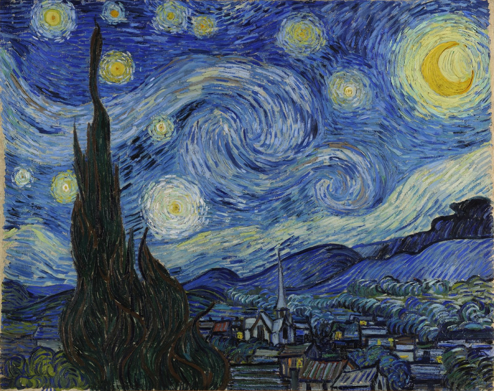 梵高《星月夜》原画全图